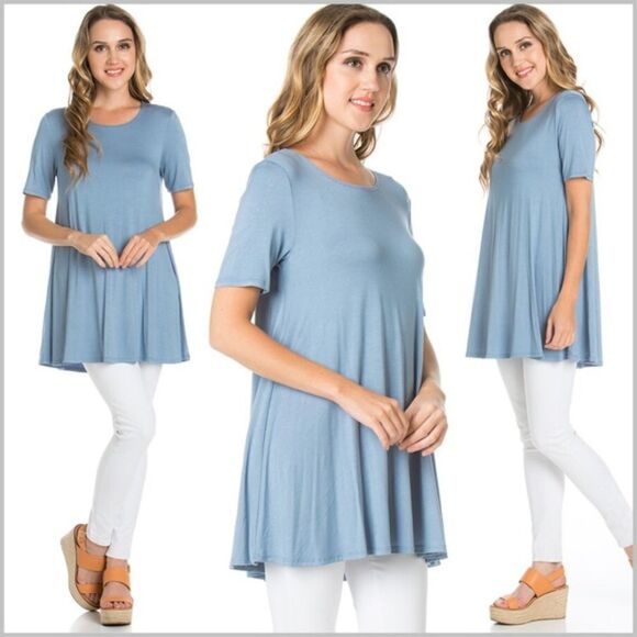 Baby Blue Buttery Soft Tunic Size SMALL - Picture 4 of 6